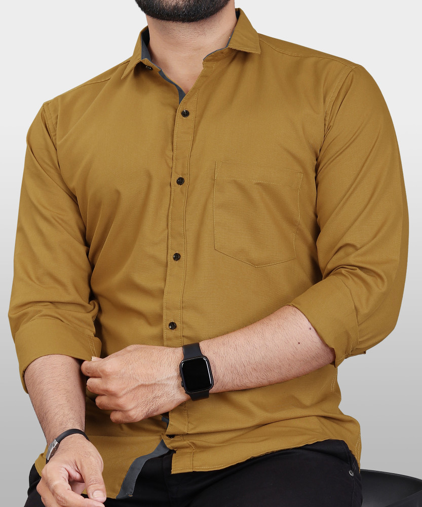 Surhi Men Solid Casual Yellow Shirt - Buy Surhi Men Solid Casual Yellow  Shirt Online at Best Prices in India | Flipkart.com