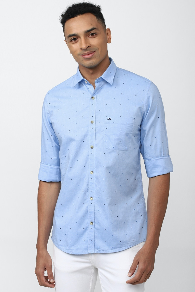 PETER ENGLAND Men Printed Casual Blue Shirt - Buy PETER ENGLAND Men Printed  Casual Blue Shirt Online at Best Prices in India | Flipkart.com