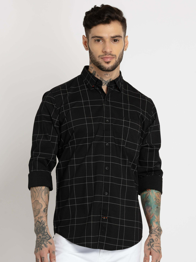 Status Quo Men Checkered Casual Black Shirt - Buy Status Quo Men Checkered  Casual Black Shirt Online at Best Prices in India | Flipkart.com