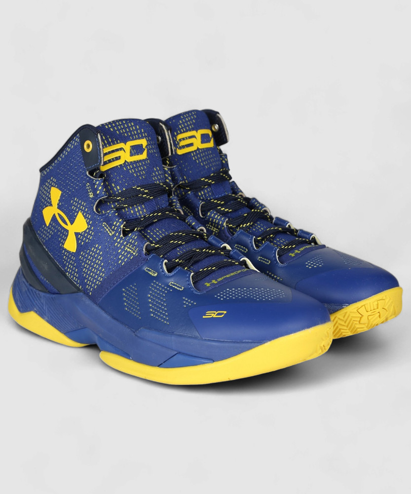 Under armour yellow and blue shoes