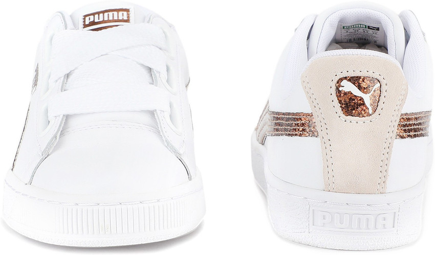 puma basket heart white rose gold
