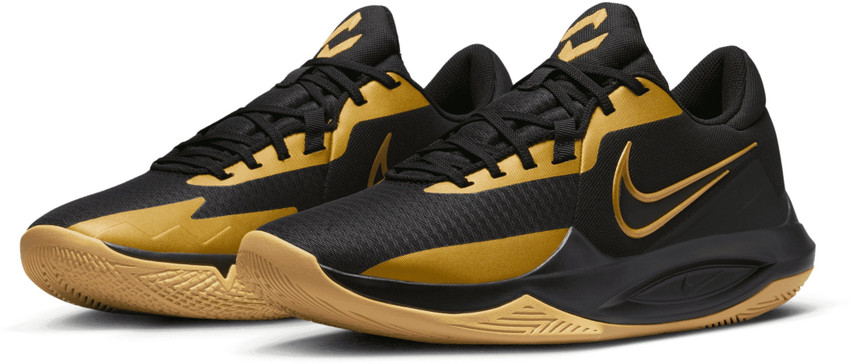 black and gold nike basketball shoes