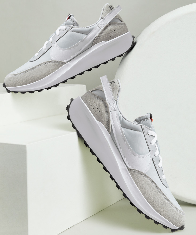 all white nike waffle