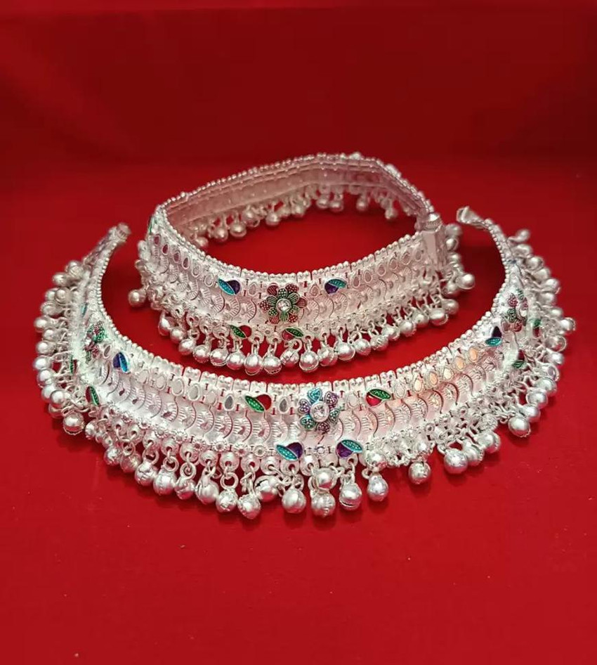 Pure silver payal designs with price discount