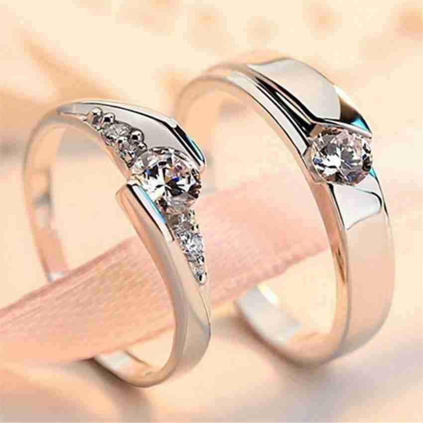 kazare Couple RIngs Proposal Rings Marriage Wedding Engagement Rings Brass Ring Set