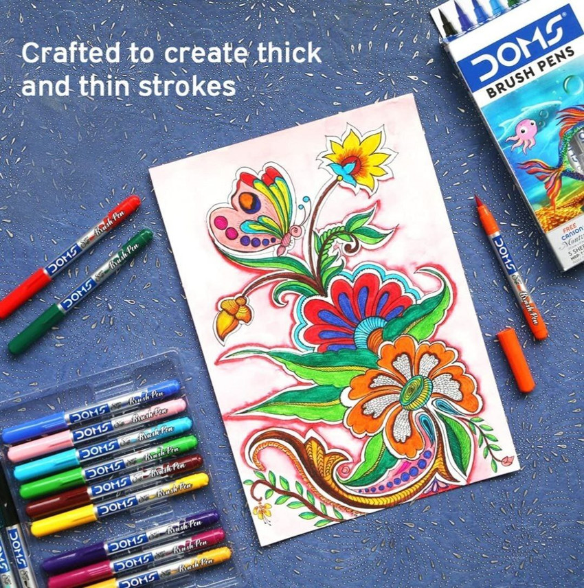 Aesthetic Brush Pen Doodles Scenery Drawing Easy Colour Sketch Pen