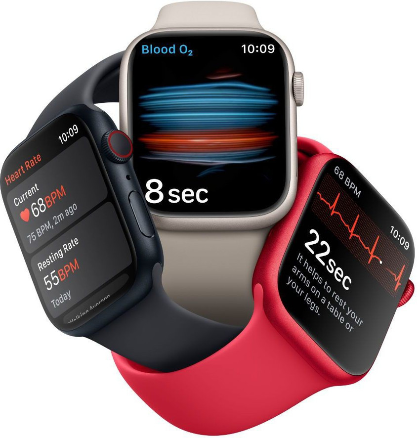 Apple Watch Series 8, 45mm GPS + Cellular ECG app, Temperature 