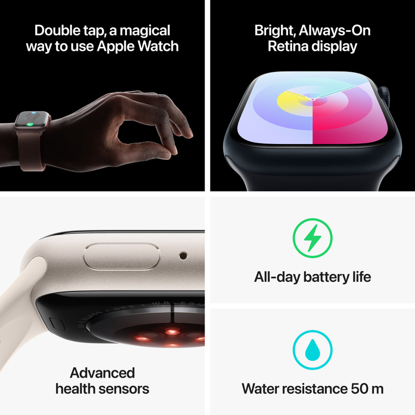 Apple Watch Series 9 GPS 45mm Midnight Aluminium Case with 