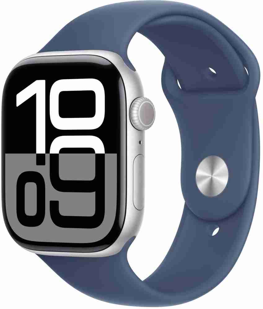 Apple Watch Series 10 GPS 46mm Silver Aluminium with Denim Sport 