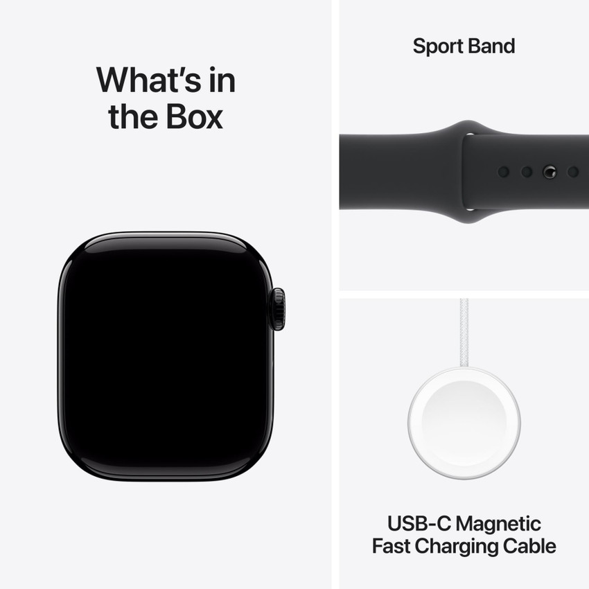 Apple Watch Series 10 GPS 42mm Jet Black Aluminium with Sport Band 