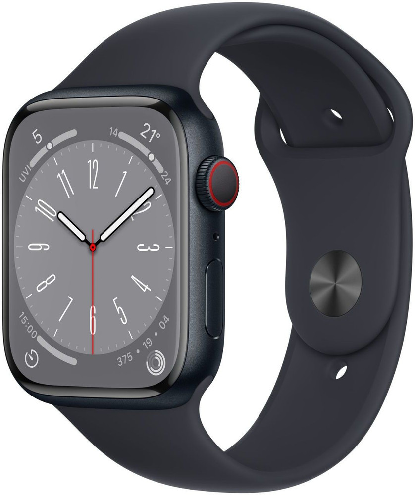 Apple Watch Series 8, 45mm GPS + Cellular ECG app, Temperature 