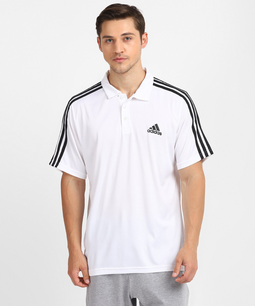 adidas striped polo