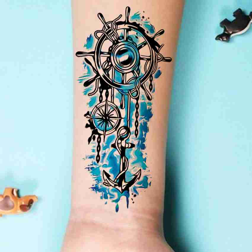 Ship Wheel Compass Tattoos Compass Tattoo Hi Res Stock Photography And
