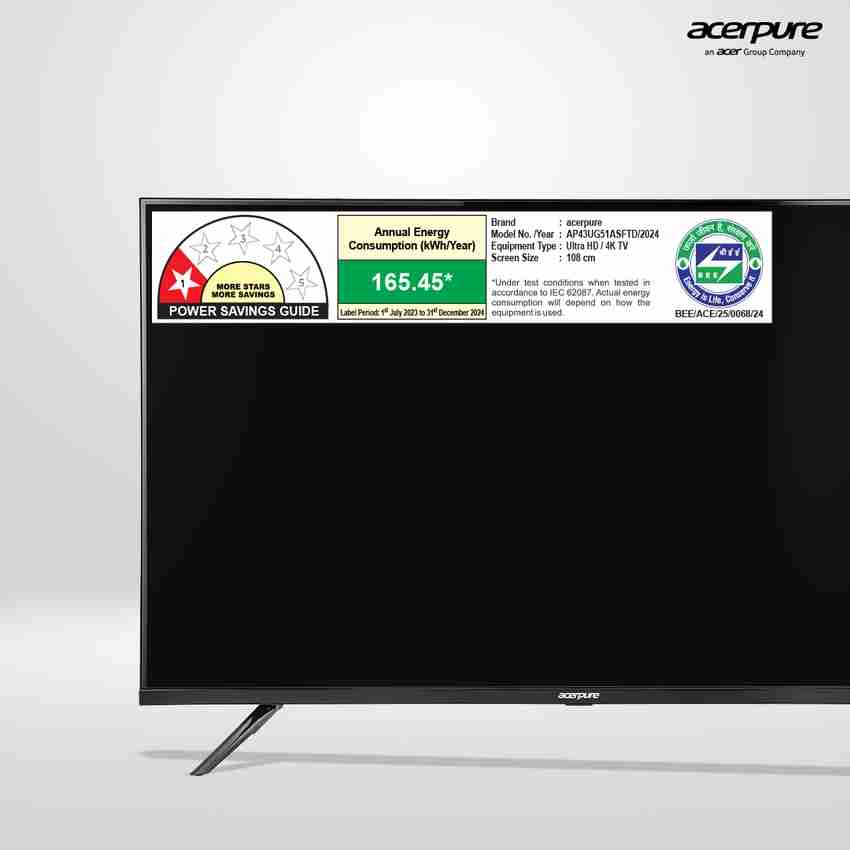 acerpure TV by Acer (2024 Series) 108 cm (43 inch) Ultra HD acerpure TV by Acer (2024 Series) 108 cm (43 inch) Ultra HD