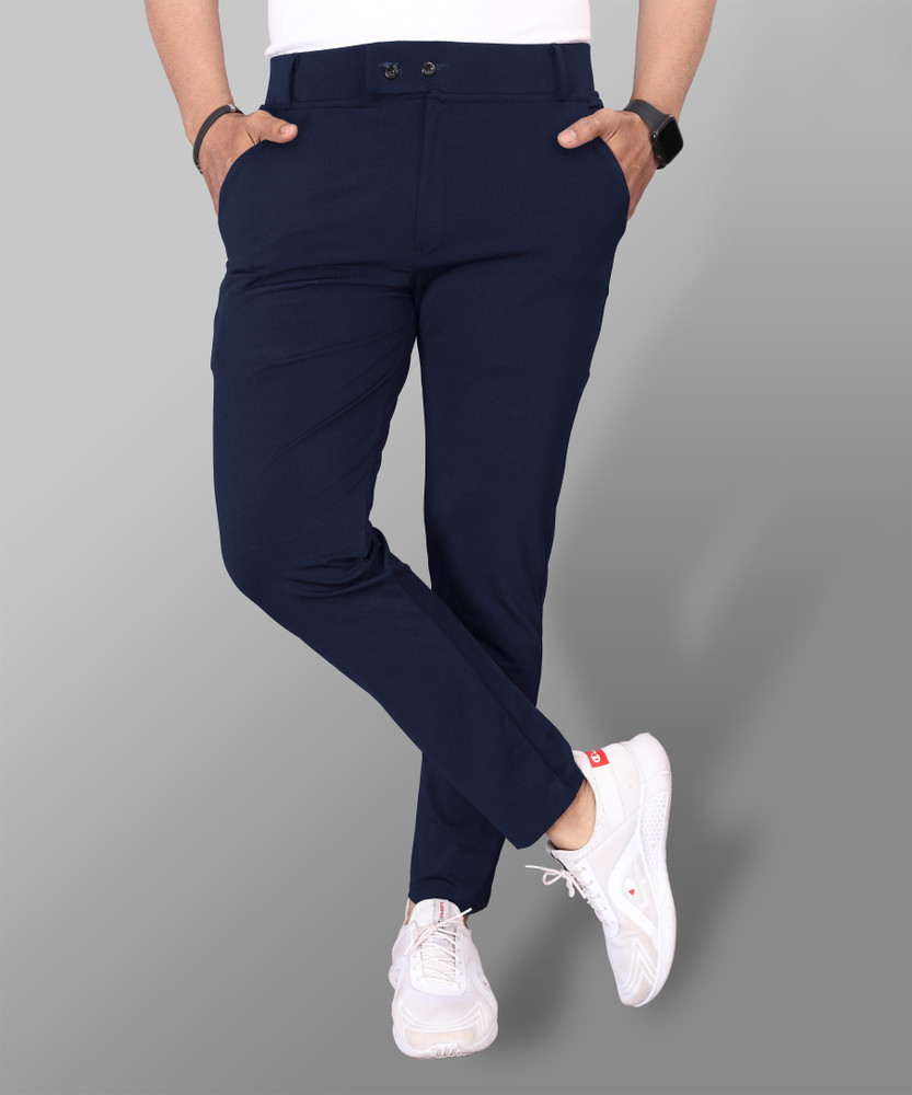 COMBRAIDED Slim Fit Men Blue Trousers - Buy COMBRAIDED Slim Fit Men Blue  Trousers Online at Best Prices in India | Flipkart.com