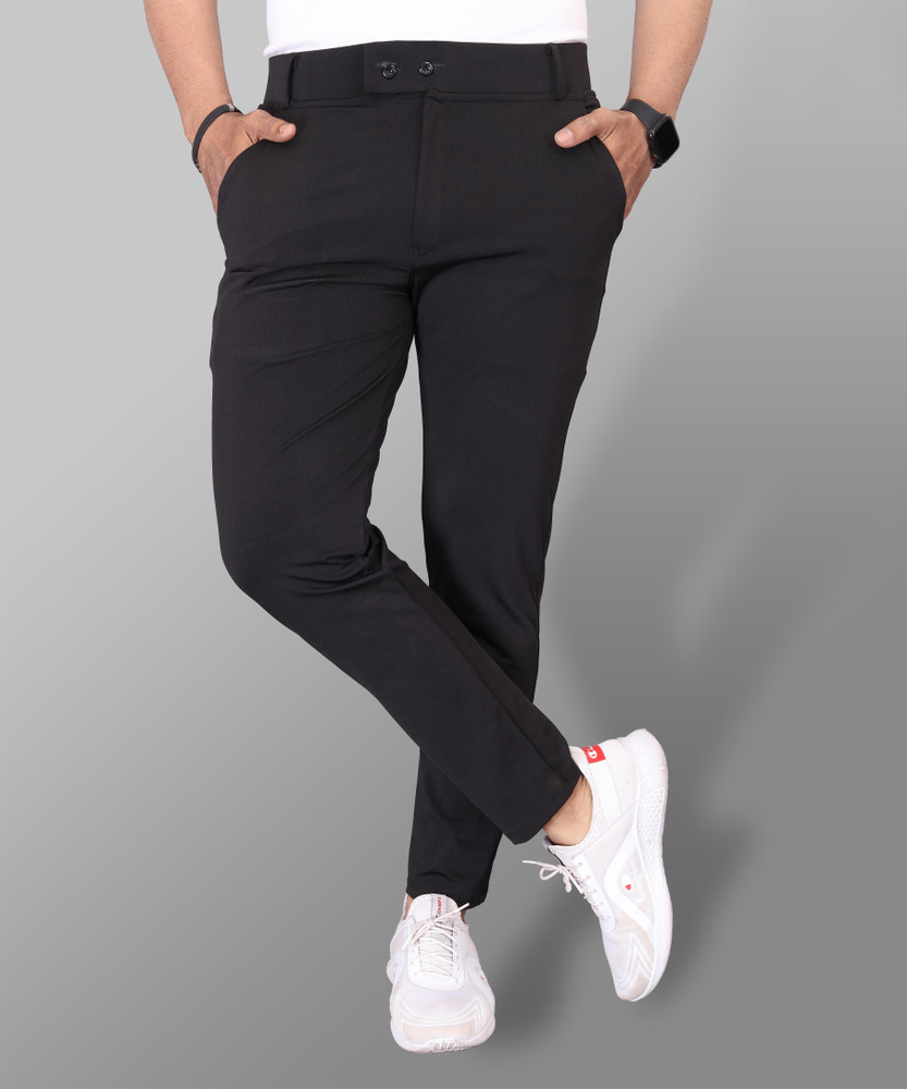 COMBRAIDED Slim Fit Men Black Trousers - Buy COMBRAIDED Slim Fit Men Black  Trousers Online at Best Prices in India | Flipkart.com
