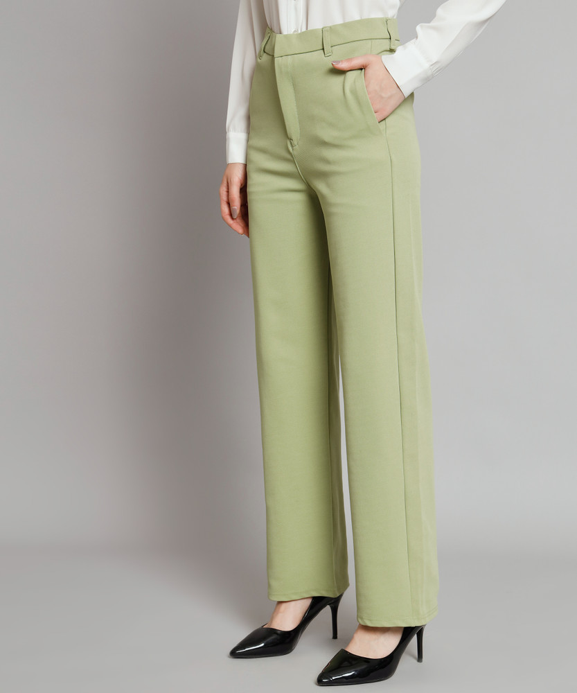 NYSINE Regular Fit Women Light Green Trousers - Buy NYSINE Regular Fit Women  Light Green Trousers Online at Best Prices in India | Flipkart.com