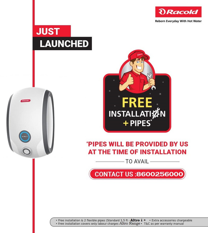 Racold Altro Horizontal Racold L Instant Water Geyser (Altro I+DN