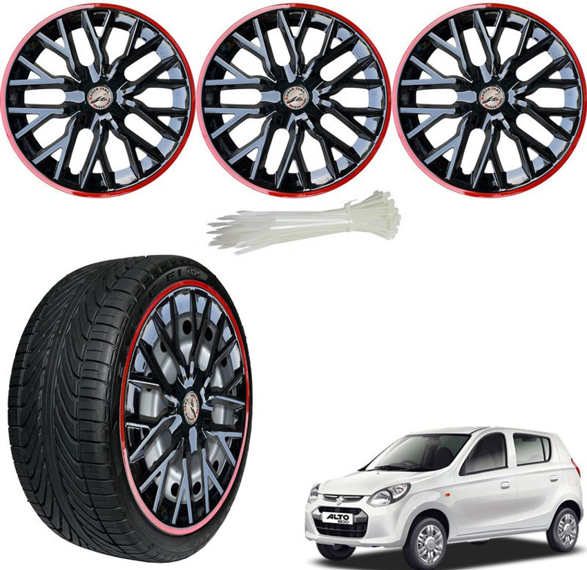 WolkomHome Wheel cap Hub Cap Delta Black Red Ring Nylon Zip Tie 4 pc Metal Ring 12 Inch Wheel Cover For Maruti Alto 800 Price in India Buy WolkomHome Wheel cap Hub Cap