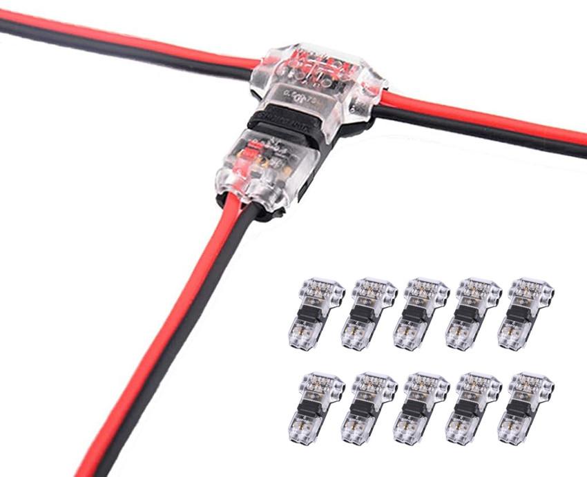 Zeitel 10pcs Wire Connectors Low Voltage 3 Way Wire Connector, T 