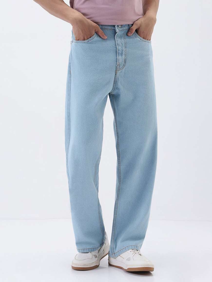 Urbano Men Light Blue Mid Rise Loose Fit Jeans - Image 8