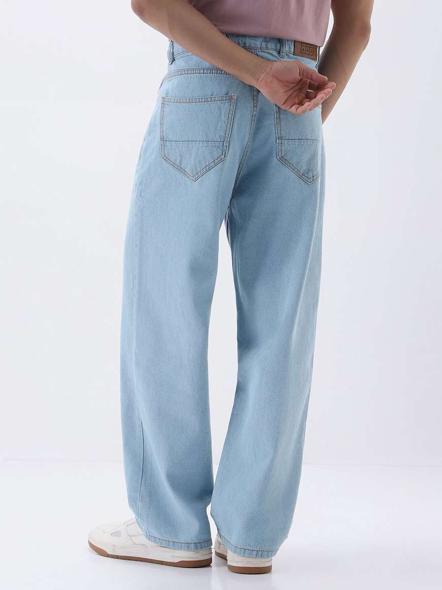 Urbano Men Light Blue Mid Rise Loose Fit Jeans - Image 9