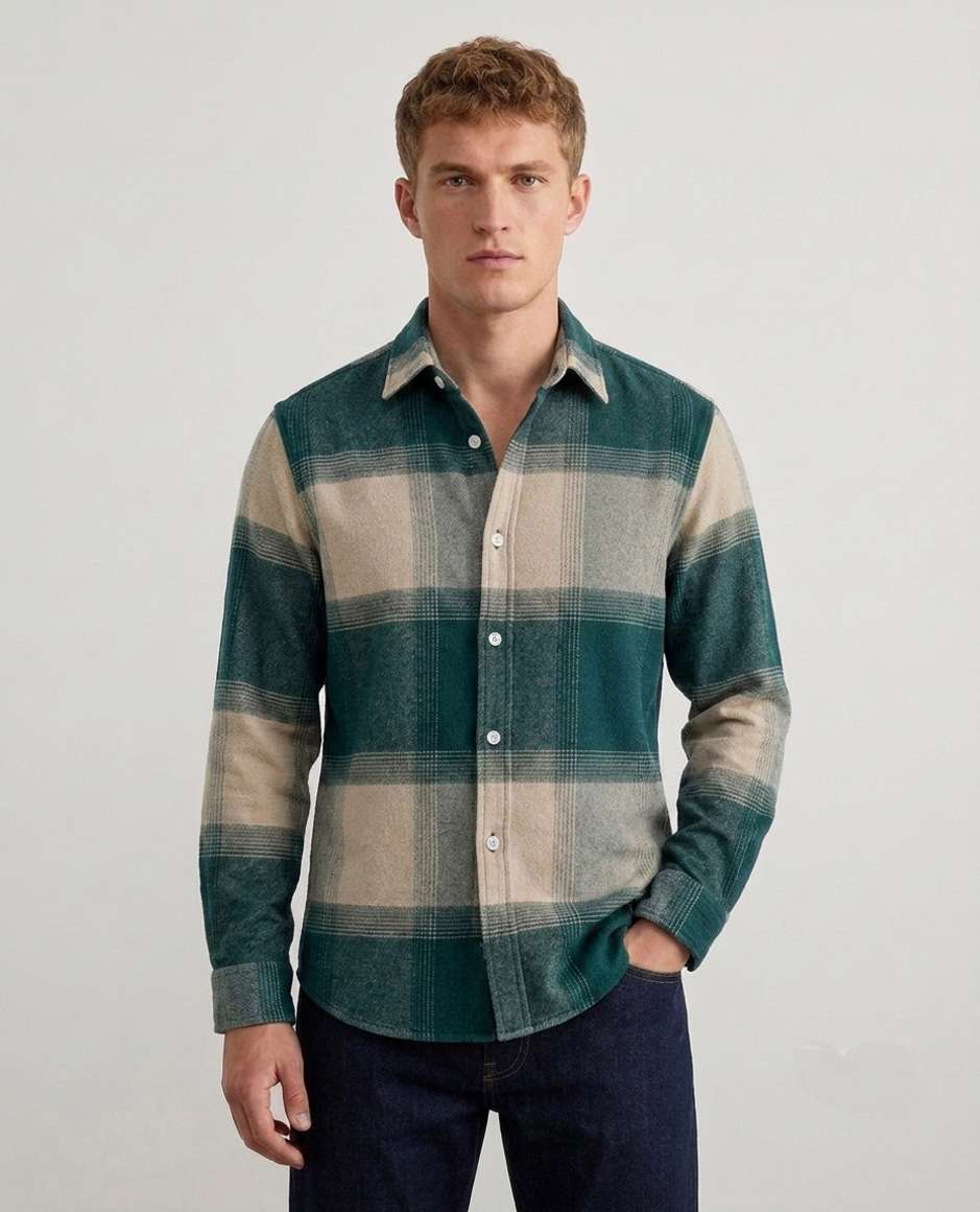 DEEMOON Men Regular Fit Checkered Casual Shirt - Image 8