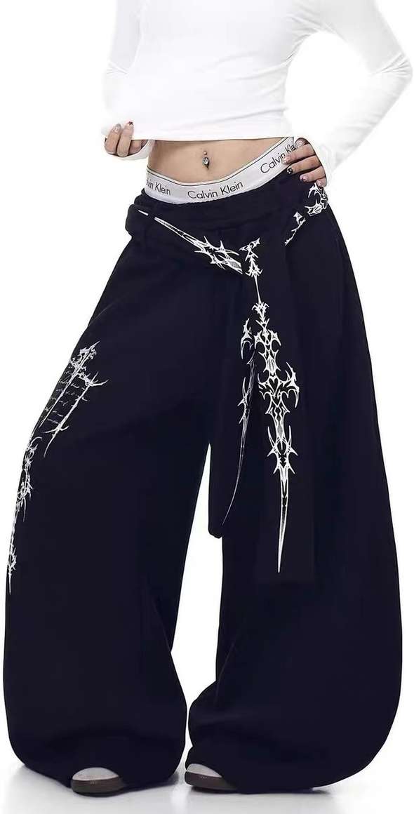 SKW Women Loose Fit Black Cotton Trousers - Image 9