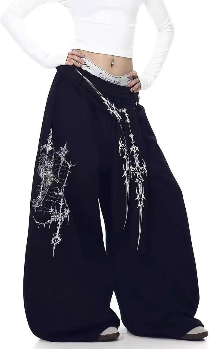 SKW Women Loose Fit Black Cotton Trousers - Image 8