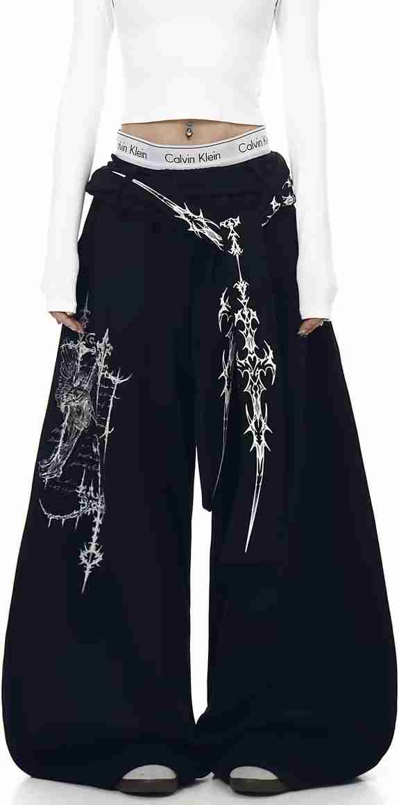 SKW Women Loose Fit Black Cotton Trousers - Image 6