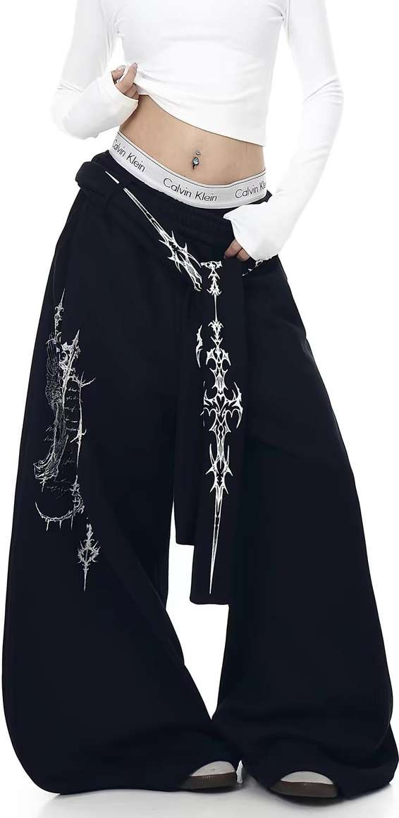 SKW Women Loose Fit Black Cotton Trousers - Image 7