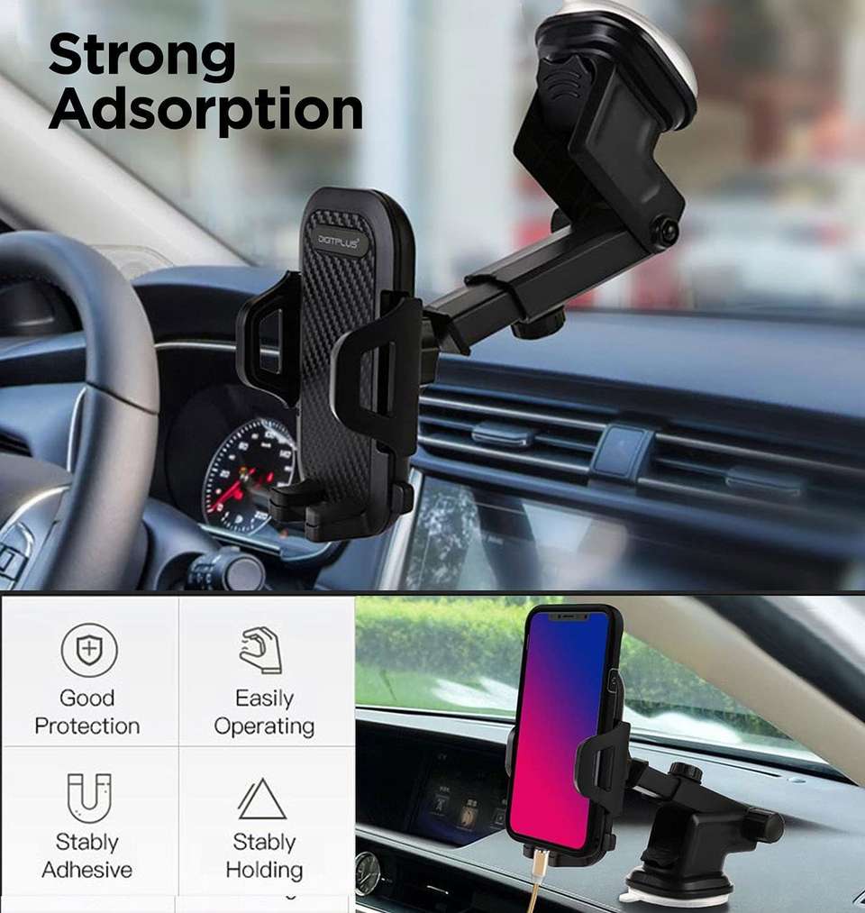 Hold Car Mobile Holder for Windshield, Dashboard (Black) - Image 9