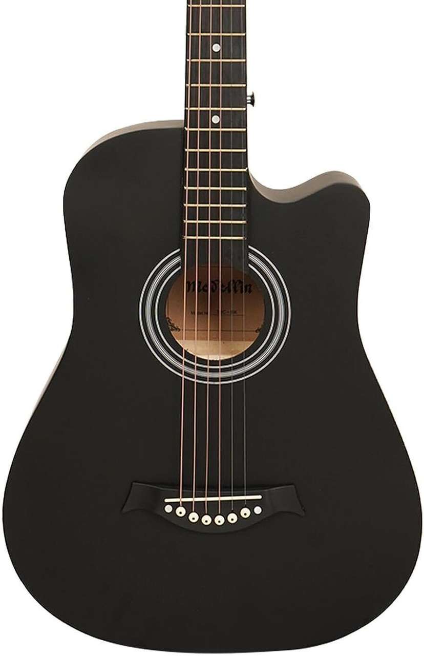 Medellin 38” Matt Black Acoustic Guitar - Image 7