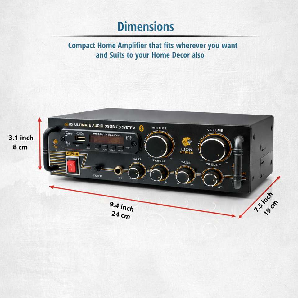 ain DJ Stereo Amplifier Bluetooth USB/SD Card - Image 9