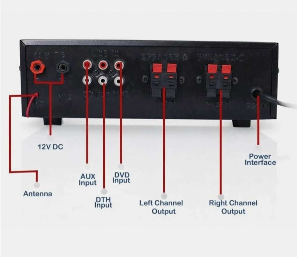 RUVOXTUNE Red N 0001 1W AV Power Amplifier (Black, Red) - Image 6