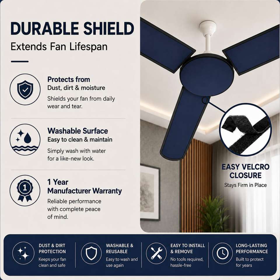 DD HOME DECOR Ceiling Fan Cover, 16.5 cm, Blue - Image 9
