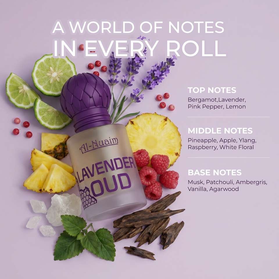Al-Nuaim Lavender Oud Attar Roll On - 6ml - Image 7