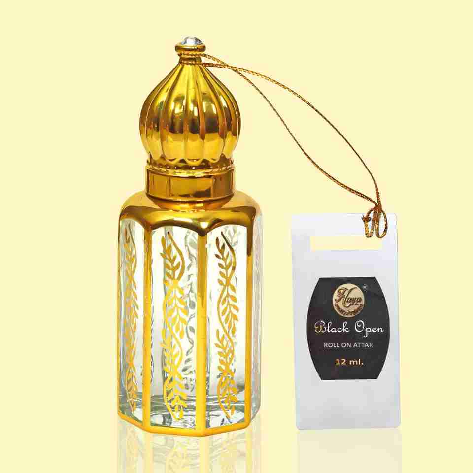 Haya Black Open Luxury Floral Attar 12ml - Image 9