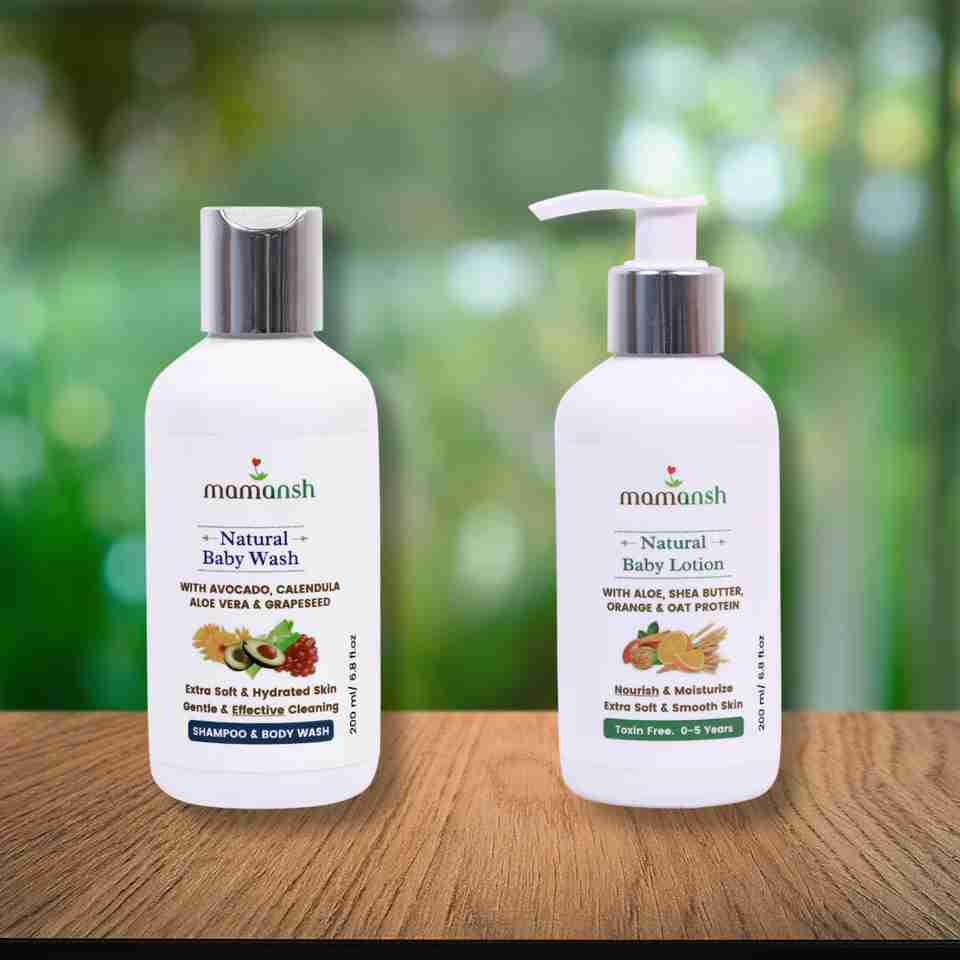 MAMANSH Skin Glow Baby Body Wash & Lotion Combo - Image 8