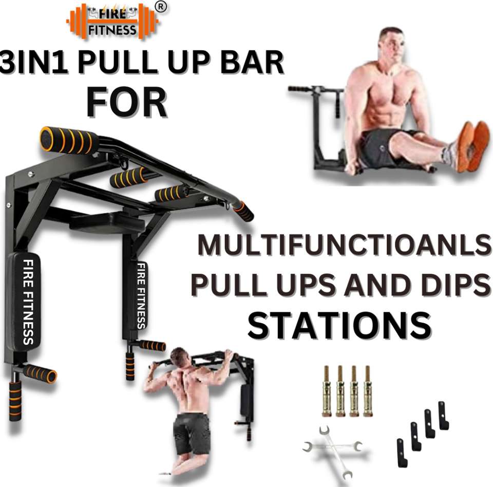 FIRE FITNESS 3in1 Wall Mount Pull Up Bar - Image 8