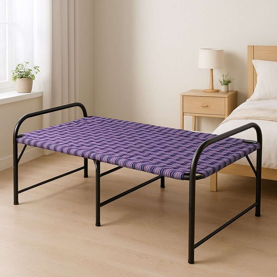 SAQLAINI Heavy Duty Metal Folding Bed 70x70cm - Image 7