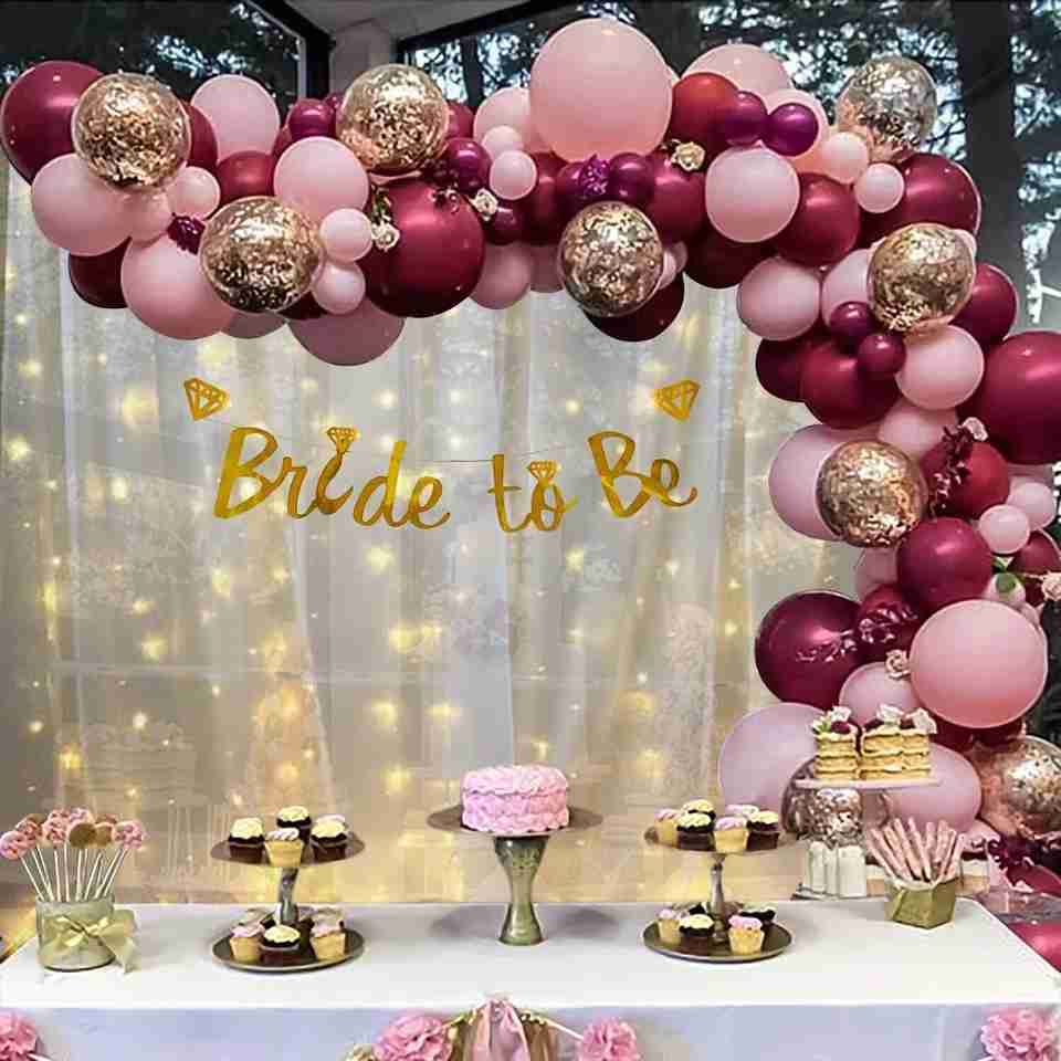 SKYWINS Bride to Be Rose Gold Pink Balloons Decoration Kit - Image 6