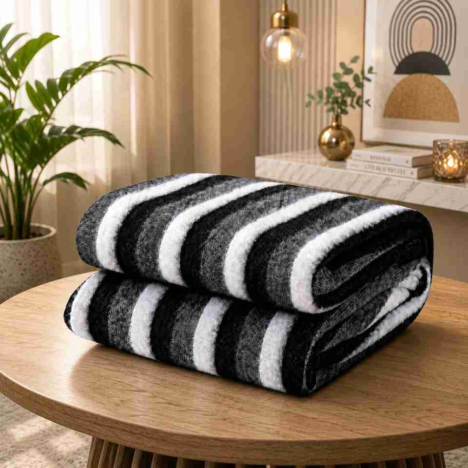 Huemic Striped Single AC Blanket for Mild Winter - Image 5