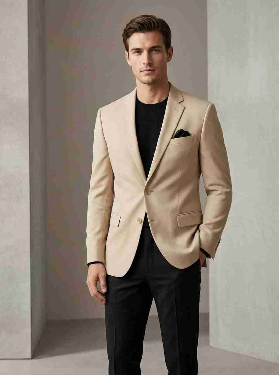 ASTHETIC Men's Solid Single Breasted Blazer - Image 7