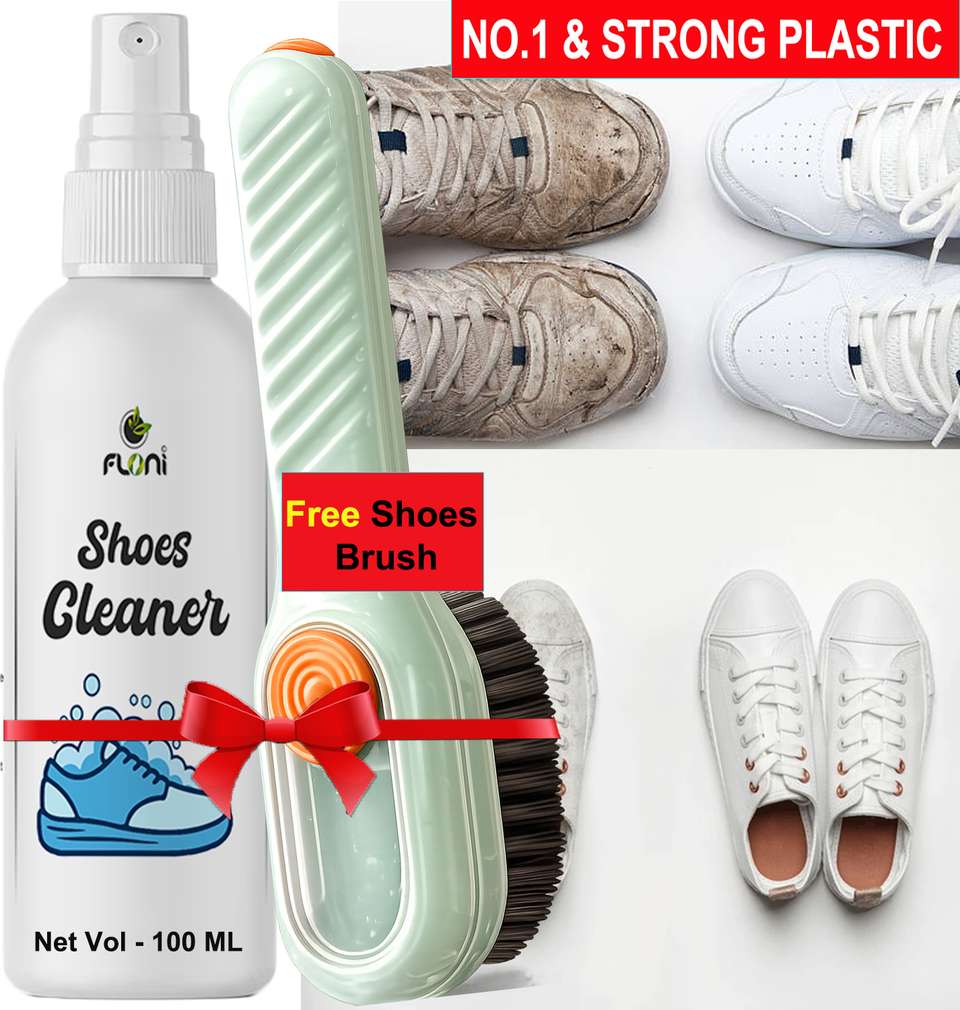 floni Shoe Cleaner Liquid with Free Cleaning Brush Combo Cleaner ...more - Image 7