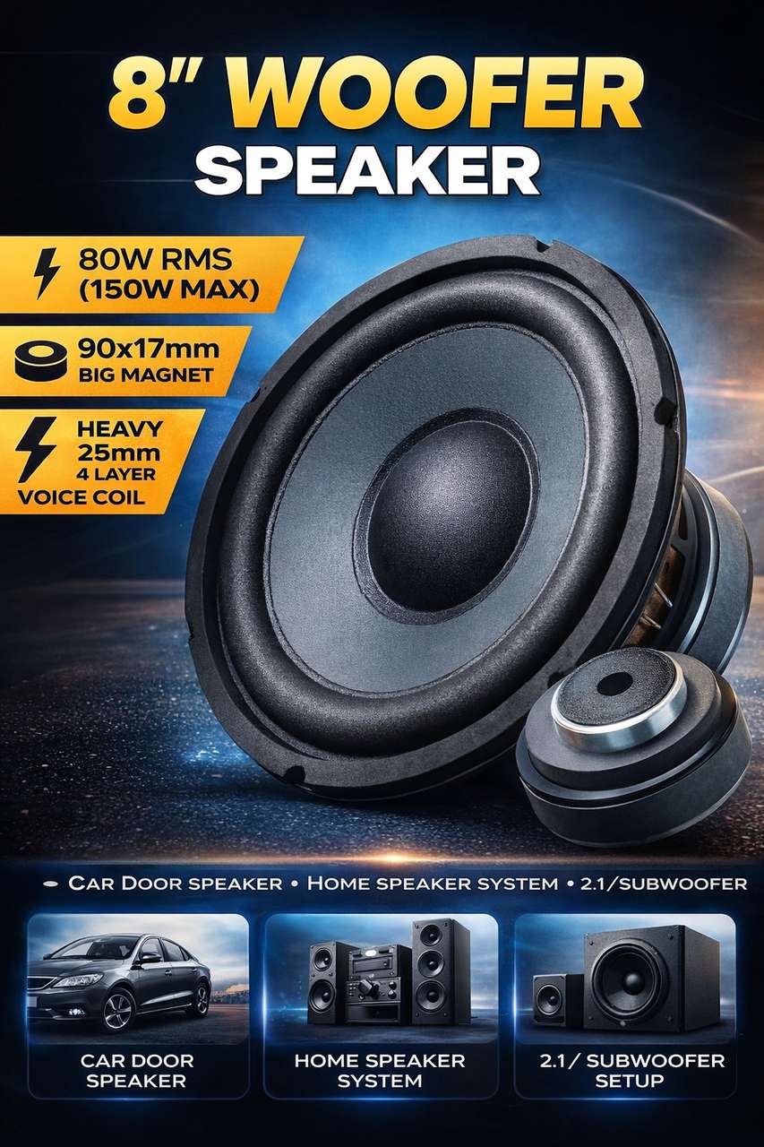 CARSHADE 8 Inch 120W Subwoofer Speaker - Image 5