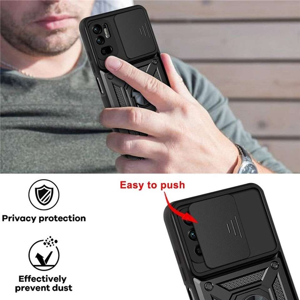 RUNICHA Back Cover for Poco M3 Pro (Black, Grip Case, Rubber, Pac...more - Image 9
