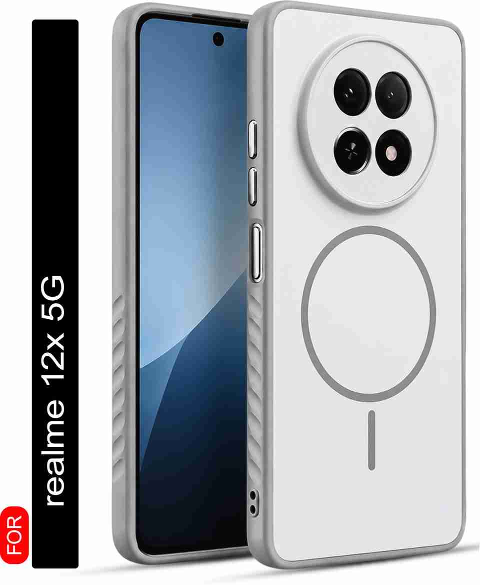 AuraX Back Cover for REALME 12X 5G, Grey, Shock Proof - Image 7