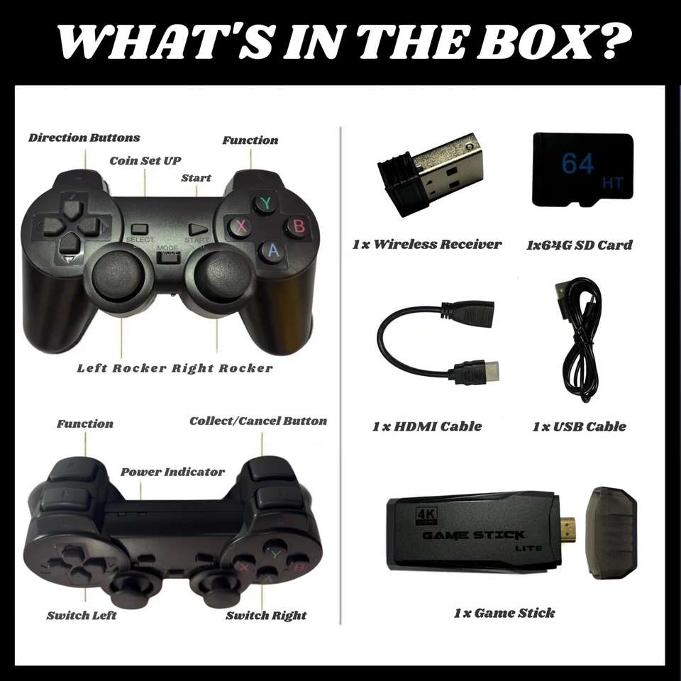 Game Stick 2.4G Wireless Classic Video Game, 4K - Image 8