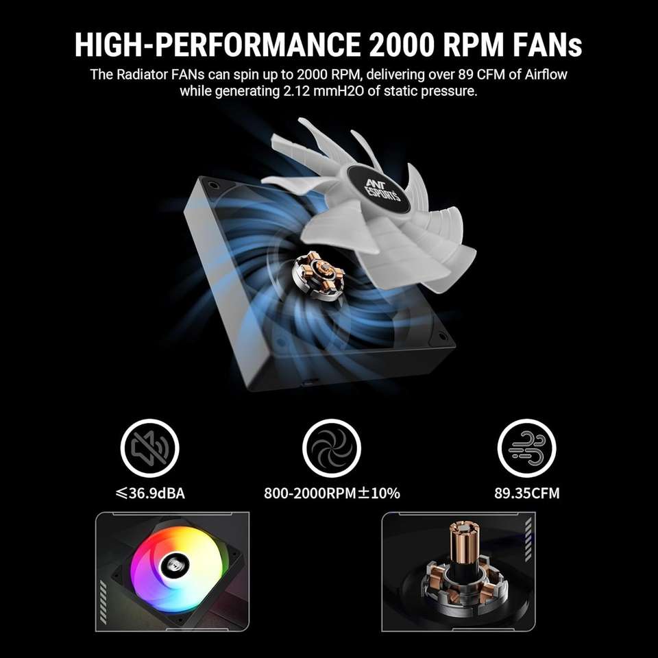 Ant Esports ICE Storm 360 mm AIO Liquid Cooler - Image 9